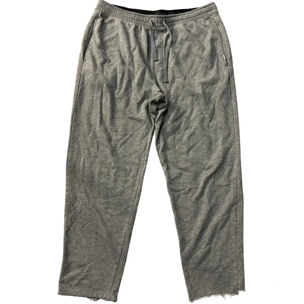 Eddie Bauer Lounge Mens Large Gray Cotton Blend Drawstring‎ Raw Hem Jogger Pants